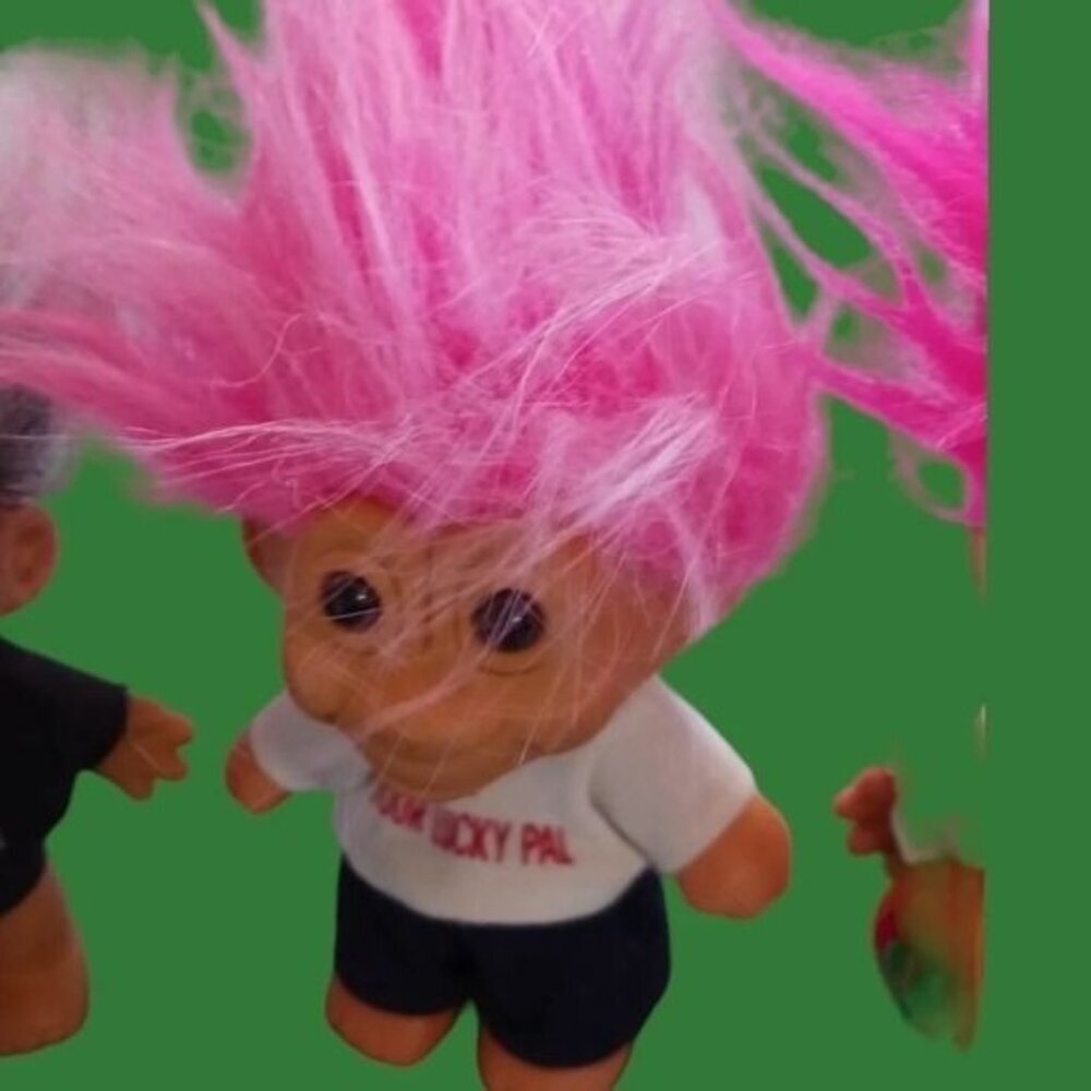Russ vtg lot of 4 troll dolls vinyl - Picture 4 of 13